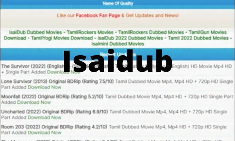 Isaidub 2022 Tamilrockers Isaidub Tamil Movies Download, Isaidub.in, MyIsaidub in, Isaidub.com, Dubbed Movie